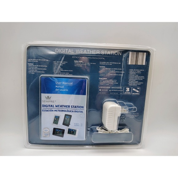 Sempre Radio-Controlled Digital Weather Station Forecast White Color Screen - Picture 3 of 4